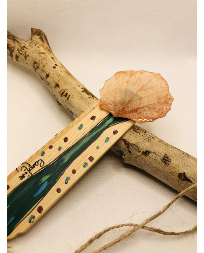 Marcapáginas de hoja natural artesanos