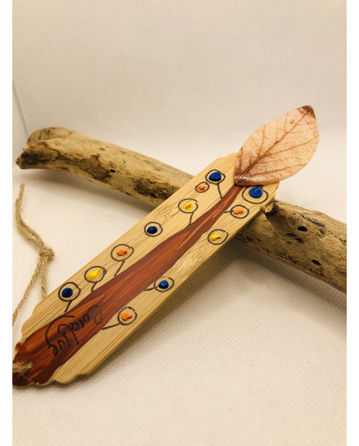 Marcapáginas de hoja natural artesanos