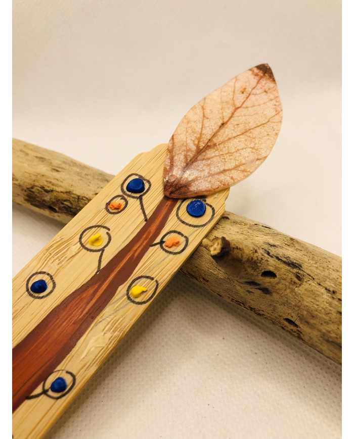 Marcapáginas de hoja natural artesanos