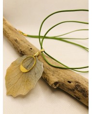 COLLAR ARTESANO de hoja natural de álamo