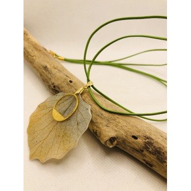 COLLAR ARTESANO de hoja natural de álamo