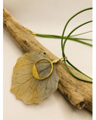 COLLAR ARTESANO de hoja natural de álamo