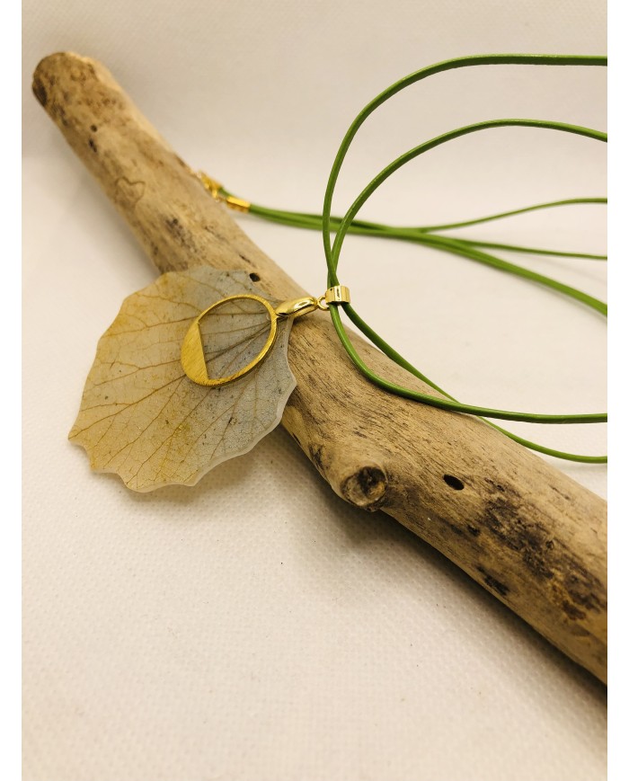 COLLAR ARTESANO de hoja natural de álamo