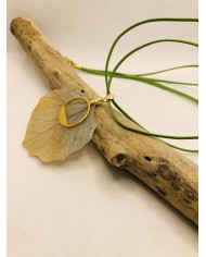 COLLAR ARTESANO de hoja natural de álamo