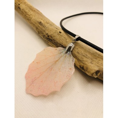 COLLAR ARTESANO de hoja  natural de álamo