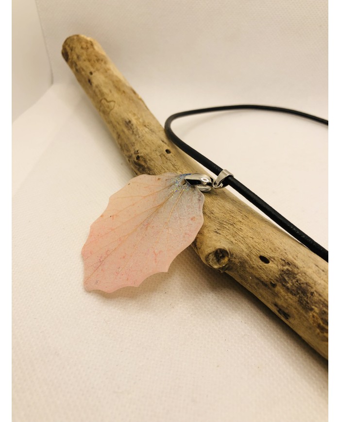 COLLAR ARTESANO de hoja  natural de álamo