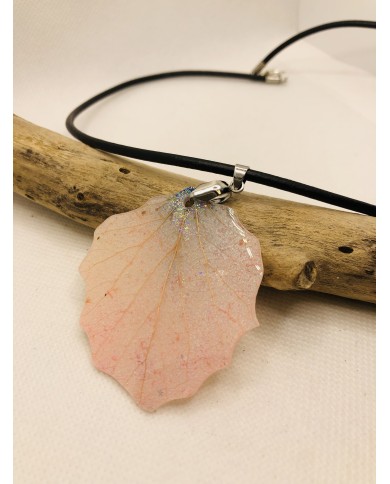 COLLAR ARTESANO de hoja  natural de álamo