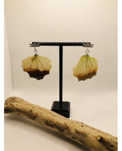EDICIÓN LIMITADA pendientes de hoja natural  artesanos