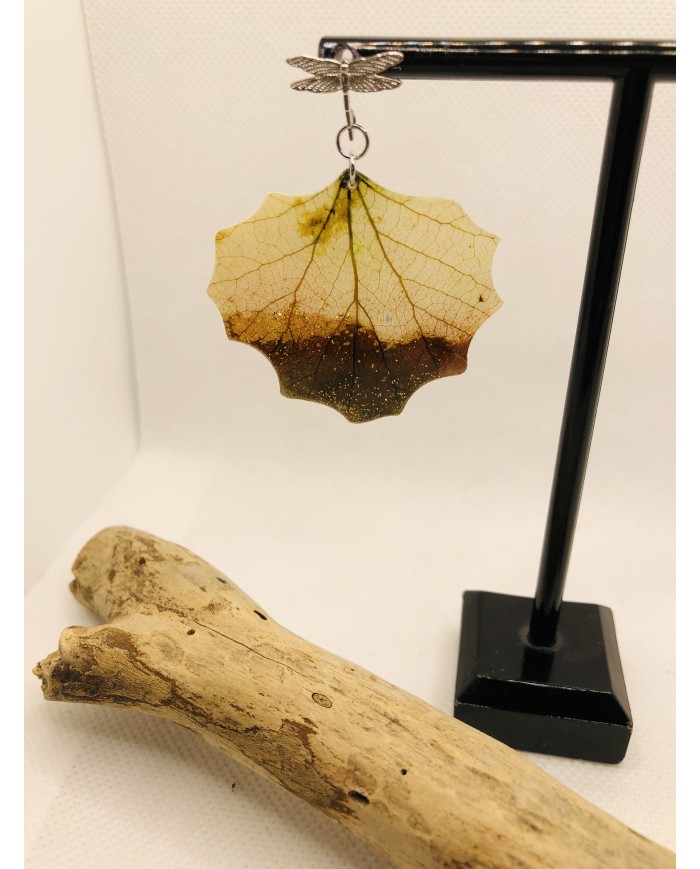 EDICIÓN LIMITADA pendientes de hoja natural  artesanos