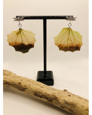 EDICIÓN LIMITADA pendientes de hoja natural  artesanos