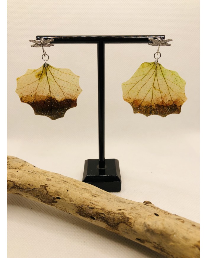 EDICIÓN LIMITADA pendientes de hoja natural  artesanos