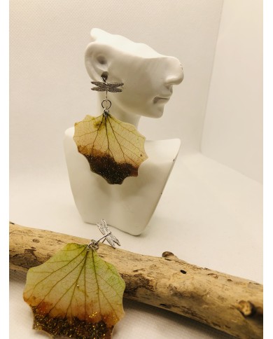 EDICIÓN LIMITADA pendientes de hoja natural  artesanos