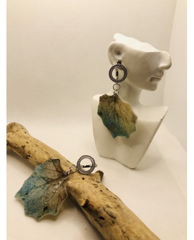 EDICIÓN LIMITADA pendientes artesanos de hoja natural
