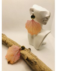 Pendientes artesanos de hoja natural