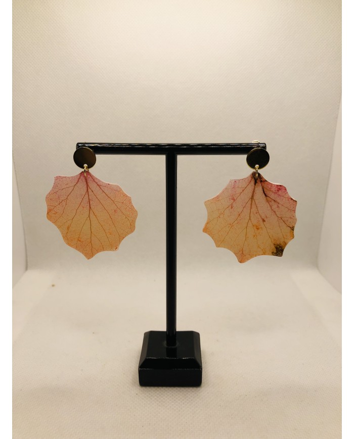 Pendientes artesanos de hoja natural