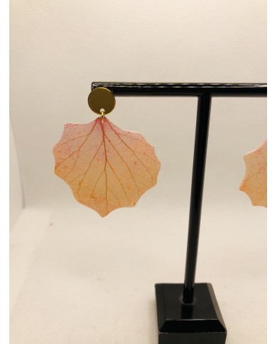 Pendientes artesanos de hoja natural