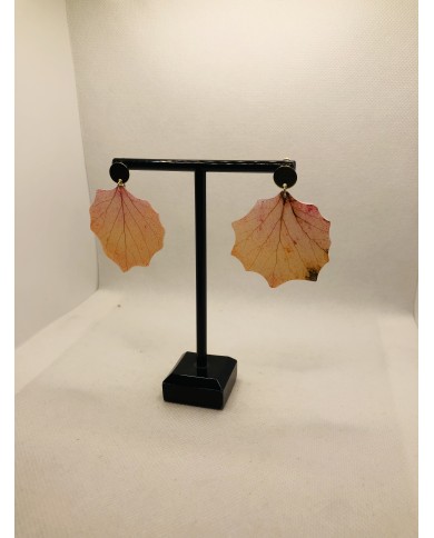 Pendientes artesanos de hoja natural