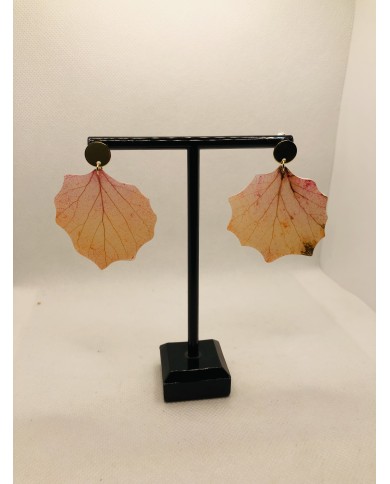 Pendientes artesanos de hoja natural