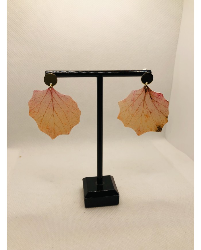 Pendientes artesanos de hoja natural