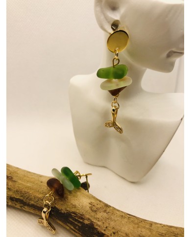 PENDIENTES CRISTAL MARINO o lágrimas de sirena