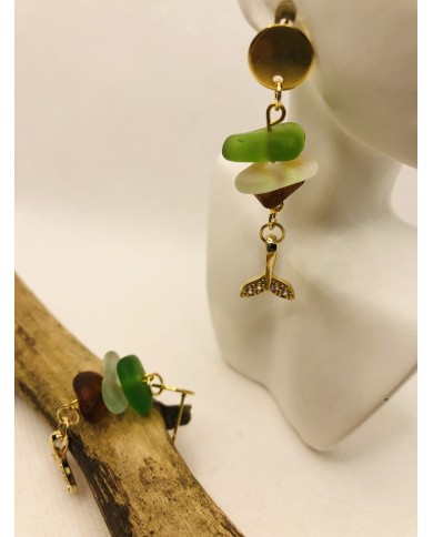 PENDIENTES CRISTAL MARINO o lágrimas de sirena