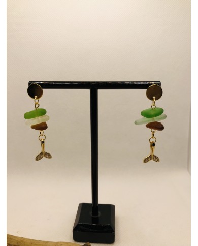 PENDIENTES CRISTAL MARINO o lágrimas de sirena