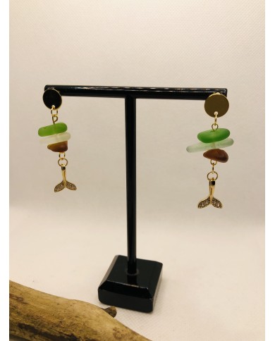 PENDIENTES CRISTAL MARINO o lágrimas de sirena