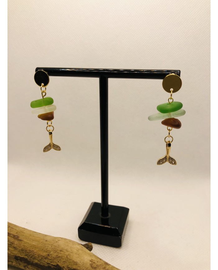 PENDIENTES CRISTAL MARINO o lágrimas de sirena