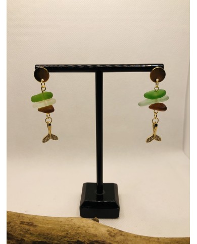 PENDIENTES CRISTAL MARINO o lágrimas de sirena