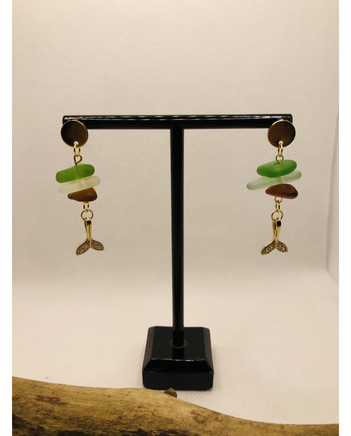 PENDIENTES CRISTAL MARINO o lágrimas de sirena