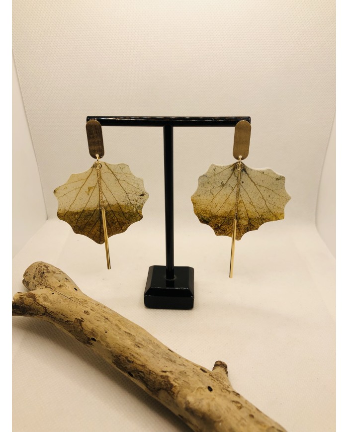 EDICIÓN LIMITADA pendientes artesanos de hoja natural