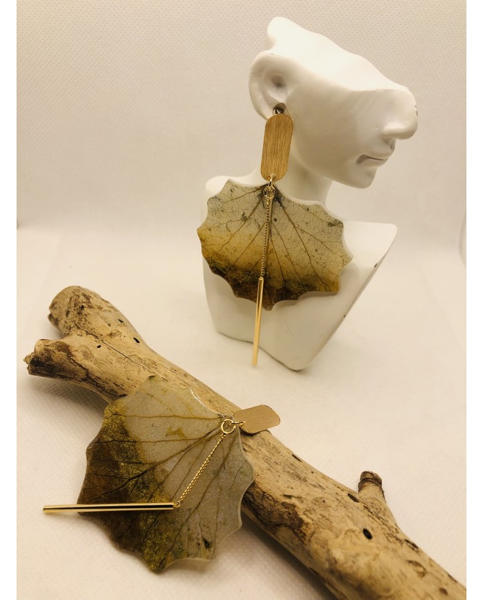 EDICIÓN LIMITADA pendientes artesanos de hoja natural