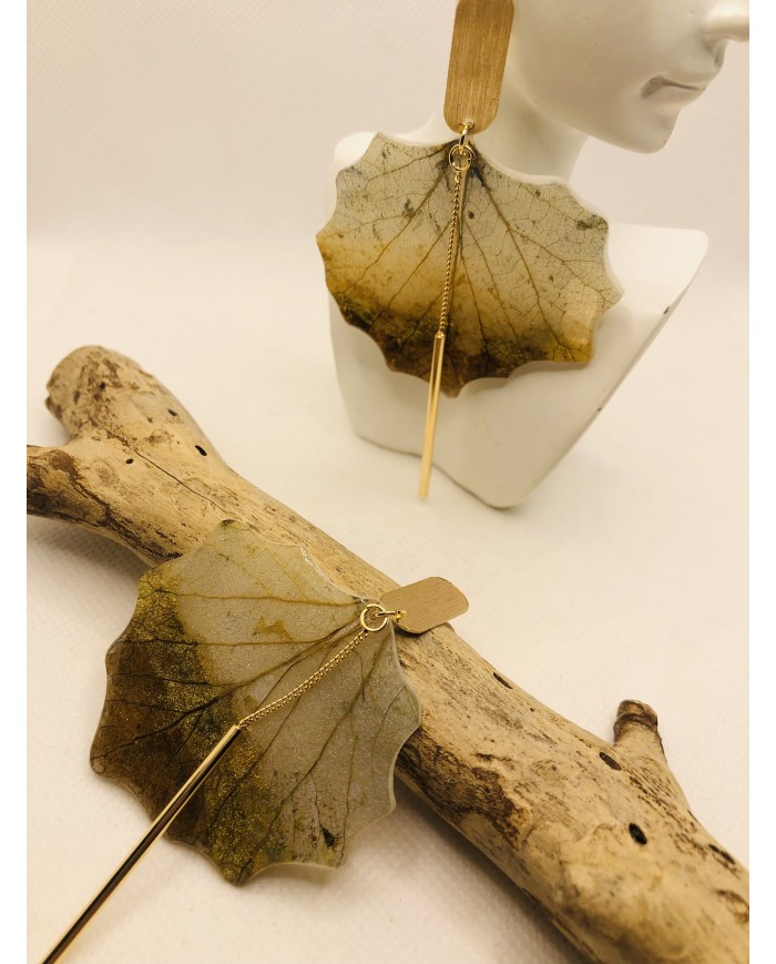 EDICIÓN LIMITADA pendientes artesanos de hoja natural