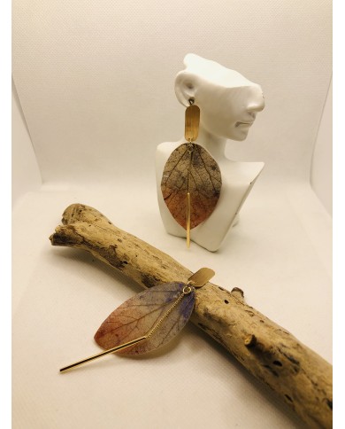 EDICIÓN LIMITADA pendientes artesanos  de hoja natural