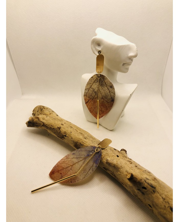 EDICIÓN LIMITADA pendientes artesanos  de hoja natural