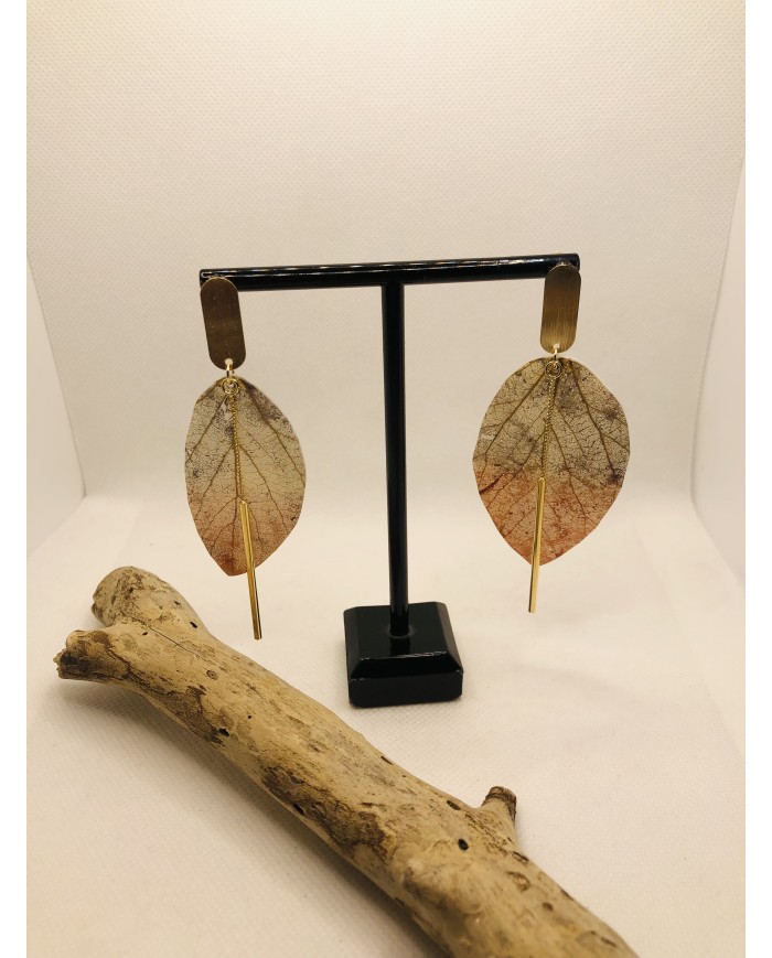 EDICIÓN LIMITADA pendientes artesanos  de hoja natural