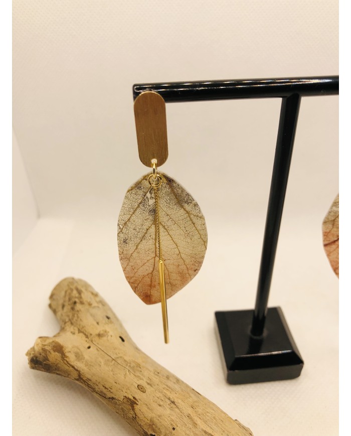 EDICIÓN LIMITADA pendientes artesanos  de hoja natural