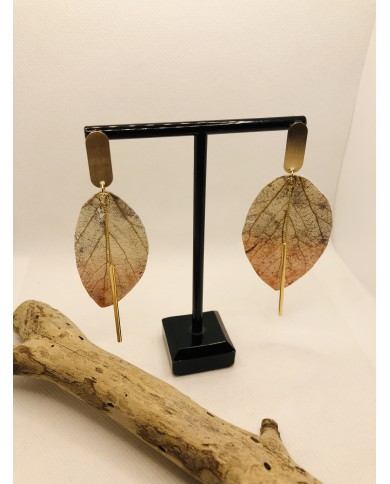 EDICIÓN LIMITADA pendientes artesanos  de hoja natural