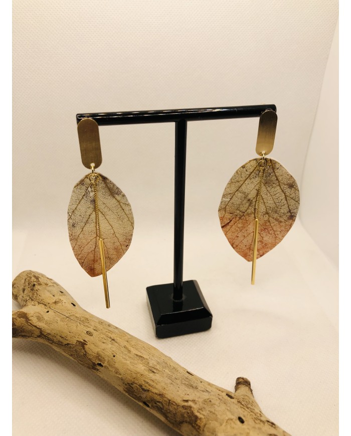 EDICIÓN LIMITADA pendientes artesanos  de hoja natural