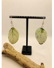 EDICIÓN PLATA pendientes artesanos de hoja natural