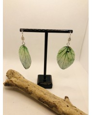 EDICIÓN PLATA pendientes artesanos de hoja natural