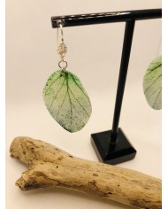 EDICIÓN PLATA pendientes artesanos de hoja natural