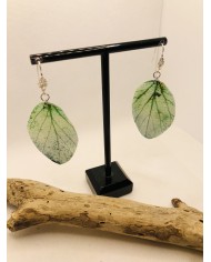 EDICIÓN PLATA pendientes artesanos de hoja natural