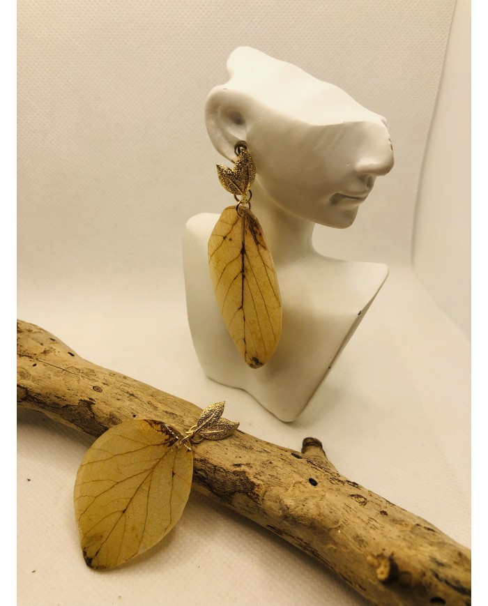 EDICIÓN LIMITADA pendientes artesanos de hoja natural
