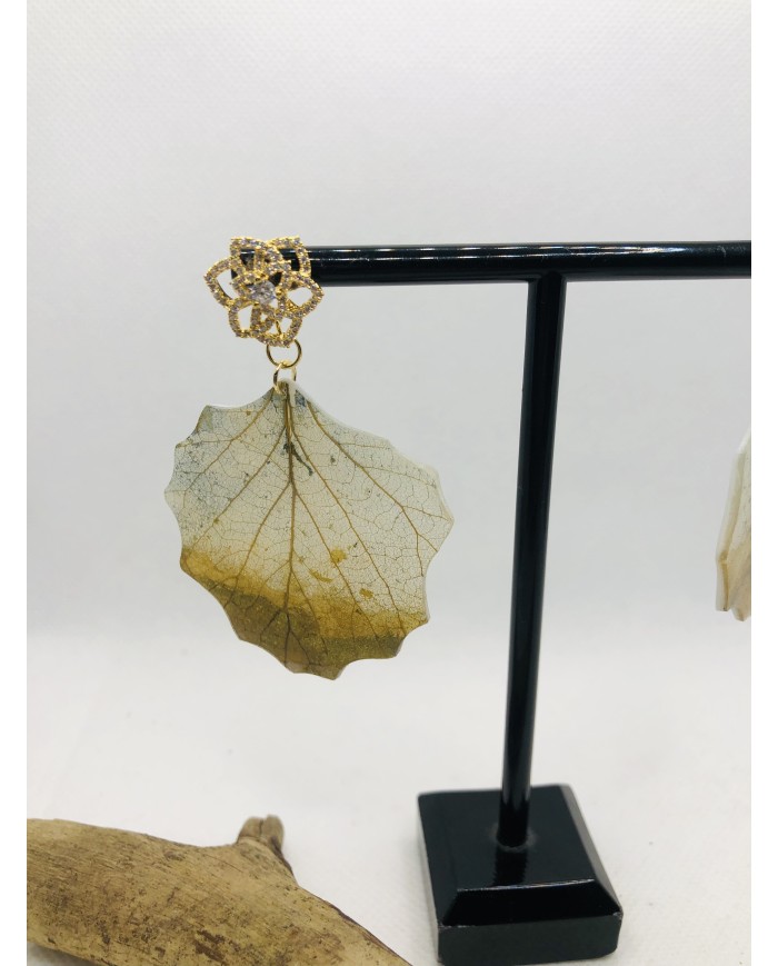 EDICIÓN LIMITADA pendientes de hoja natural artesanos