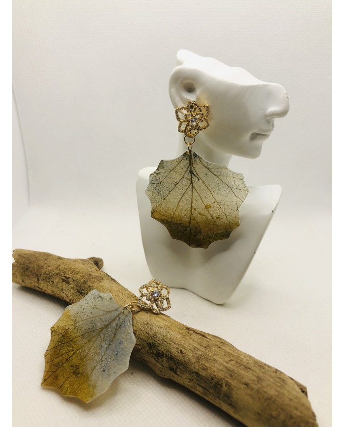 EDICIÓN LIMITADA pendientes de hoja natural artesanos