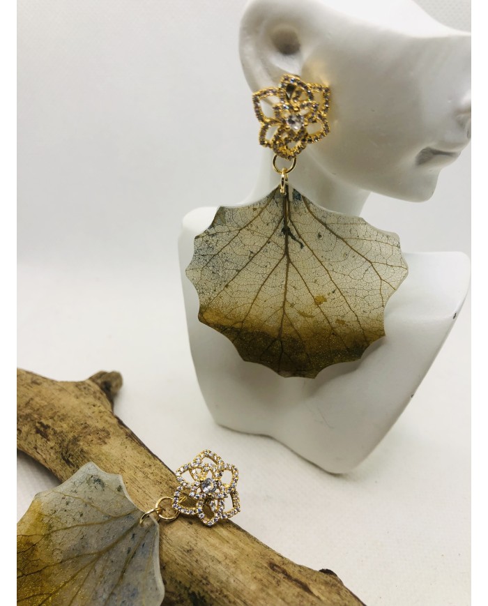 EDICIÓN LIMITADA pendientes de hoja natural artesanos