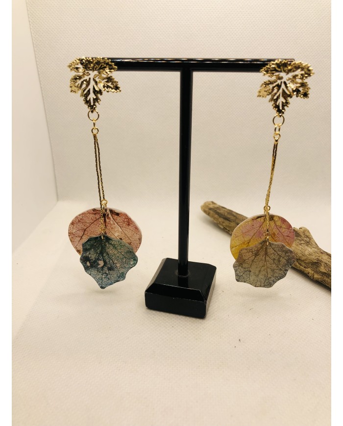 EDICIÓN LIMITADA pendientes de hoja natural artesanos