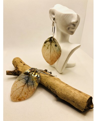 EDICIÓN LIMITADA pendientes de hoja natural esqueletizada