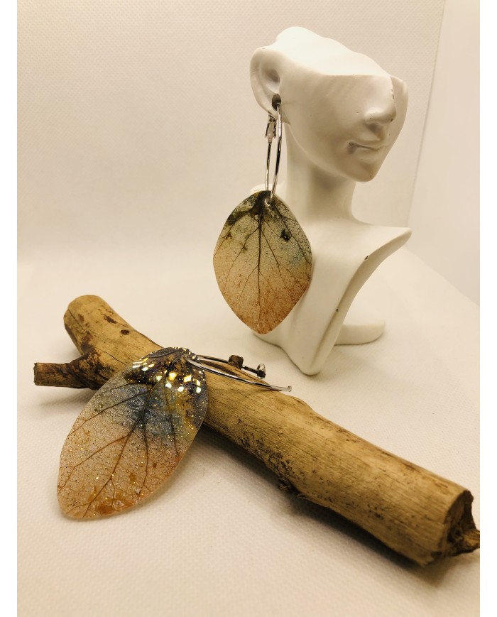 EDICIÓN LIMITADA pendientes de hoja natural esqueletizada